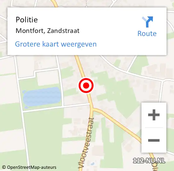 Locatie op kaart van de 112 melding: Politie Montfort, Zandstraat op 14 mei 2021 15:27