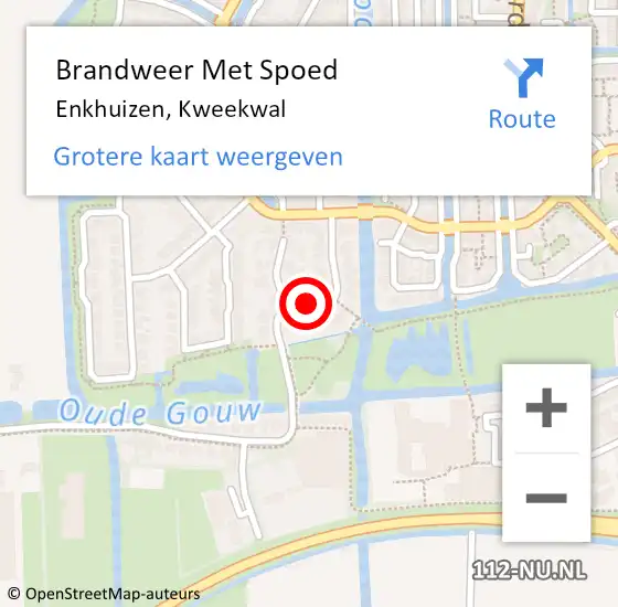 Locatie op kaart van de 112 melding: Brandweer Met Spoed Naar Enkhuizen, Kweekwal op 14 mei 2021 15:50