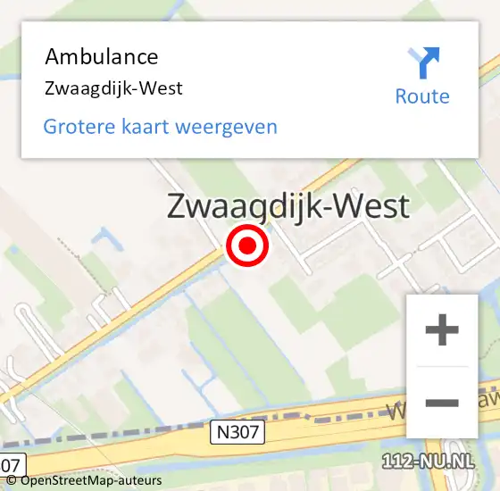 Locatie op kaart van de 112 melding: Ambulance Zwaagdijk-West op 14 mei 2021 15:54