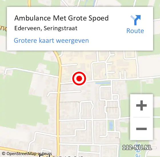 Locatie op kaart van de 112 melding: Ambulance Met Grote Spoed Naar Ederveen, Seringstraat op 10 juni 2014 12:51