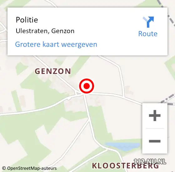 Locatie op kaart van de 112 melding: Politie Ulestraten, Genzon op 14 mei 2021 16:12