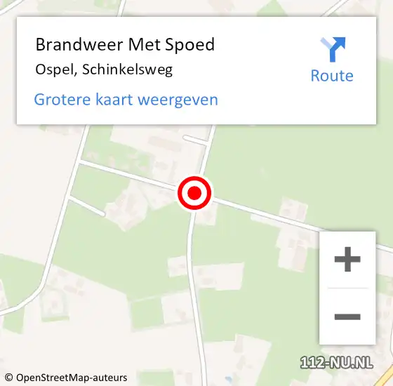 Locatie op kaart van de 112 melding: Brandweer Met Spoed Naar Ospel, Schinkelsweg op 14 mei 2021 16:26