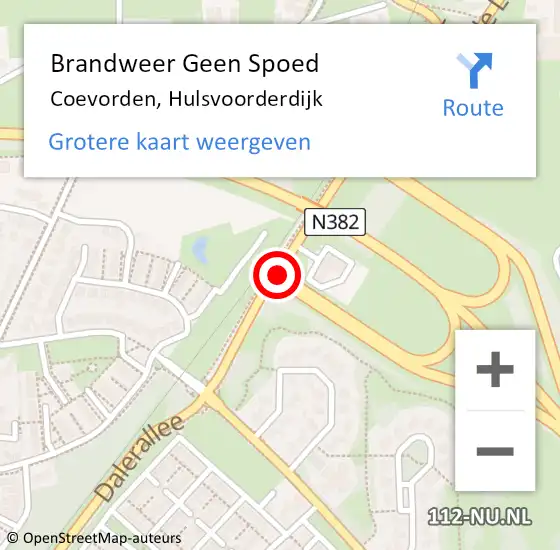 Locatie op kaart van de 112 melding: Brandweer Geen Spoed Naar Coevorden, Hulsvoorderdijk op 14 mei 2021 17:08