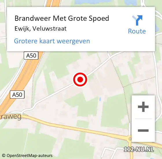 Locatie op kaart van de 112 melding: Brandweer Met Grote Spoed Naar Ewijk, Veluwstraat op 14 mei 2021 17:17
