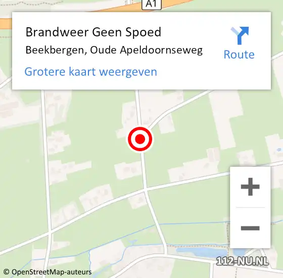 Locatie op kaart van de 112 melding: Brandweer Geen Spoed Naar Beekbergen, Oude Apeldoornseweg op 14 mei 2021 18:55