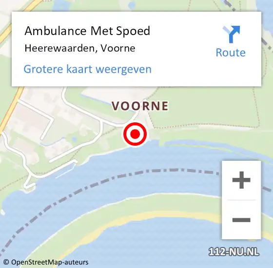 Locatie op kaart van de 112 melding: Ambulance Met Spoed Naar Heerewaarden, Voorne op 10 juni 2014 13:08