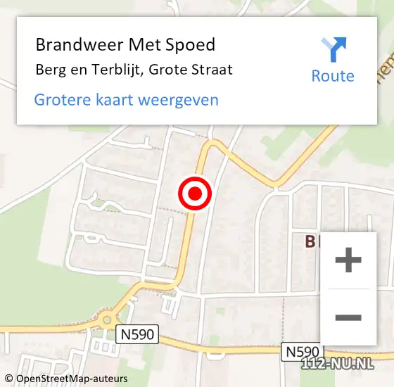 Locatie op kaart van de 112 melding: Brandweer Met Spoed Naar Berg en Terblijt, Grote Straat op 14 mei 2021 20:11