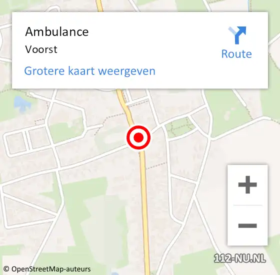 Locatie op kaart van de 112 melding: Ambulance Voorst op 14 mei 2021 21:05