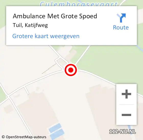 Locatie op kaart van de 112 melding: Ambulance Met Grote Spoed Naar Tuil, Katijfweg op 14 mei 2021 21:22