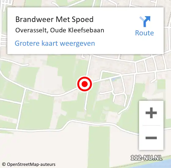 Locatie op kaart van de 112 melding: Brandweer Met Spoed Naar Overasselt, Oude Kleefsebaan op 14 mei 2021 21:58