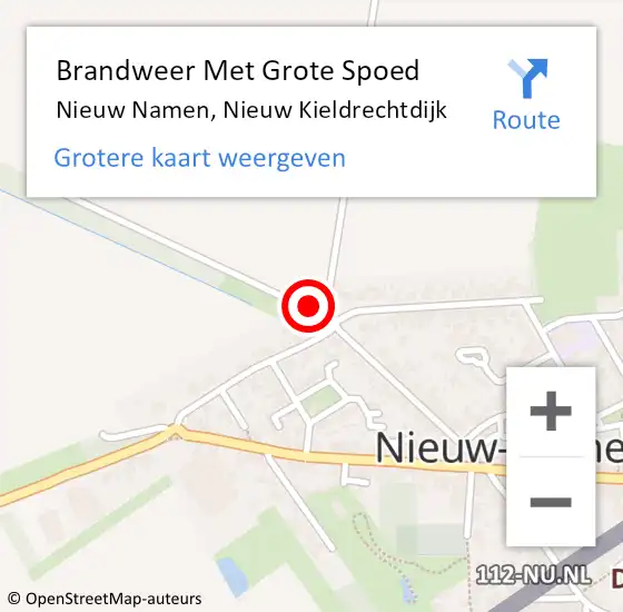 Locatie op kaart van de 112 melding: Brandweer Met Grote Spoed Naar Nieuw Namen, Nieuw Kieldrechtdijk op 14 mei 2021 23:49