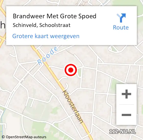 Locatie op kaart van de 112 melding: Brandweer Met Grote Spoed Naar Schinveld, Schoolstraat op 15 mei 2021 00:27