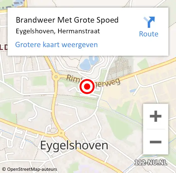 Locatie op kaart van de 112 melding: Brandweer Met Grote Spoed Naar Eygelshoven, Hermanstraat op 15 mei 2021 01:34