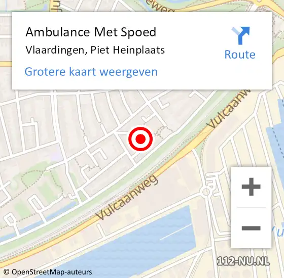 Locatie op kaart van de 112 melding: Ambulance Met Spoed Naar Vlaardingen, Piet Heinplaats op 15 mei 2021 06:00