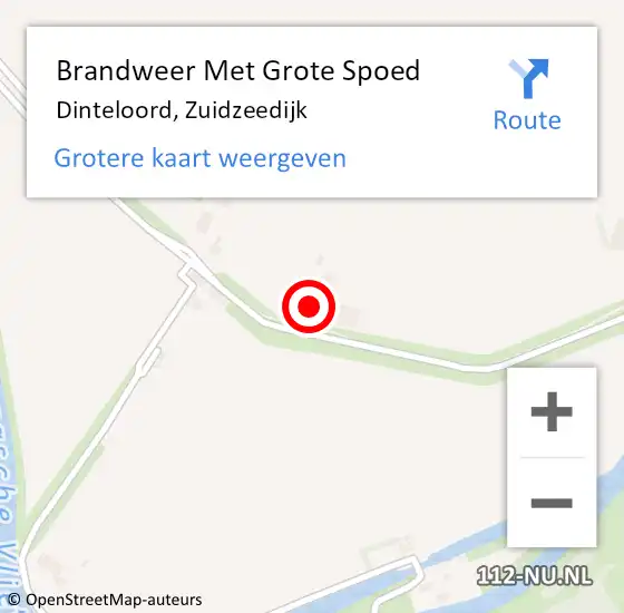 Locatie op kaart van de 112 melding: Brandweer Met Grote Spoed Naar Dinteloord, Zuidzeedijk op 10 juni 2014 13:54