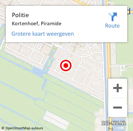 Locatie op kaart van de 112 melding: Politie Kortenhoef, Piramide op 15 mei 2021 13:51