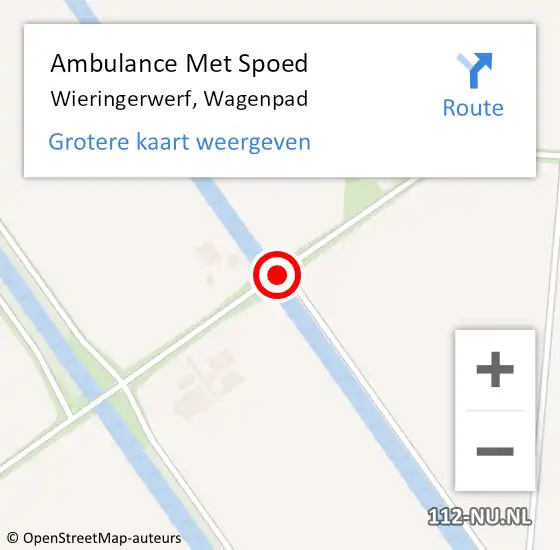 Locatie op kaart van de 112 melding: Ambulance Met Spoed Naar Wieringerwerf, Wagenpad op 15 mei 2021 14:47