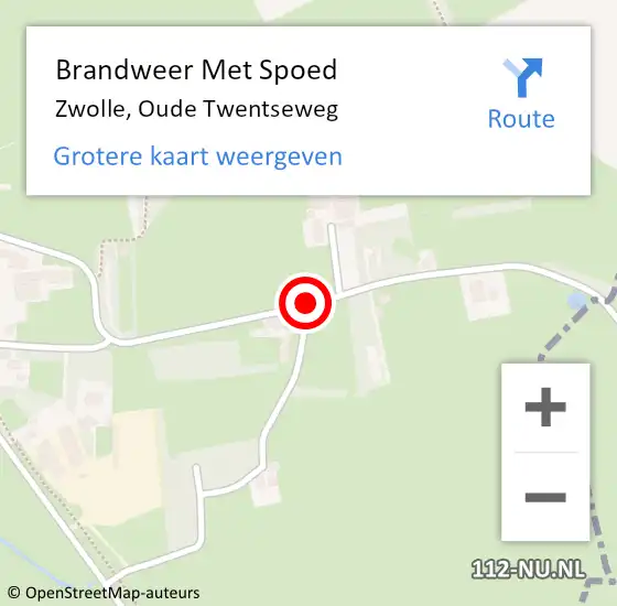 Locatie op kaart van de 112 melding: Brandweer Met Spoed Naar Zwolle, Oude Twentseweg op 10 juni 2014 14:04