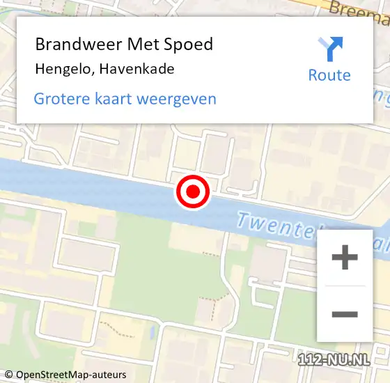 Locatie op kaart van de 112 melding: Brandweer Met Spoed Naar Hengelo, Havenkade op 15 mei 2021 18:29