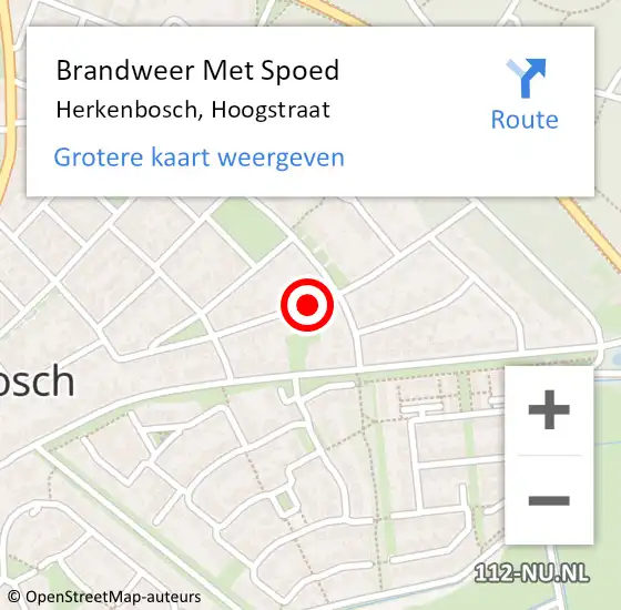 Locatie op kaart van de 112 melding: Brandweer Met Spoed Naar Herkenbosch, Hoogstraat op 15 mei 2021 20:18