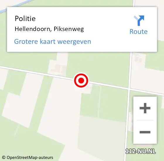 Locatie op kaart van de 112 melding: Politie Hellendoorn, Piksenweg op 16 mei 2021 01:50