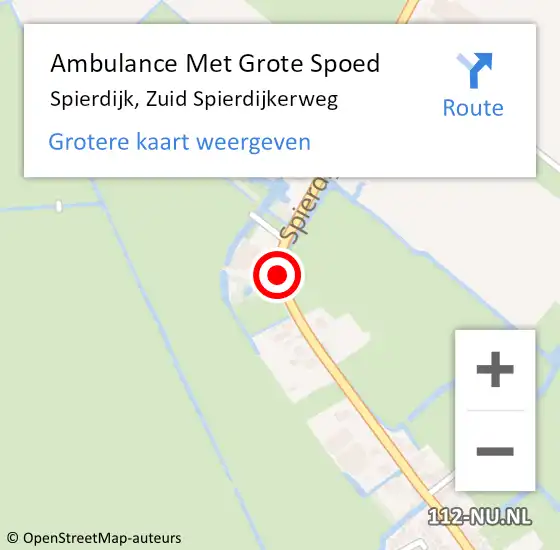 Locatie op kaart van de 112 melding: Ambulance Met Grote Spoed Naar Spierdijk, Zuid Spierdijkerweg op 16 mei 2021 10:18