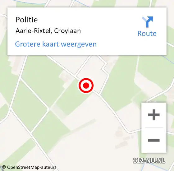 Locatie op kaart van de 112 melding: Politie Aarle-Rixtel, Croylaan op 16 mei 2021 11:37