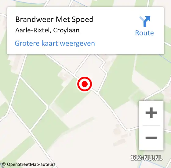 Locatie op kaart van de 112 melding: Brandweer Met Spoed Naar Aarle-Rixtel, Croylaan op 16 mei 2021 11:48