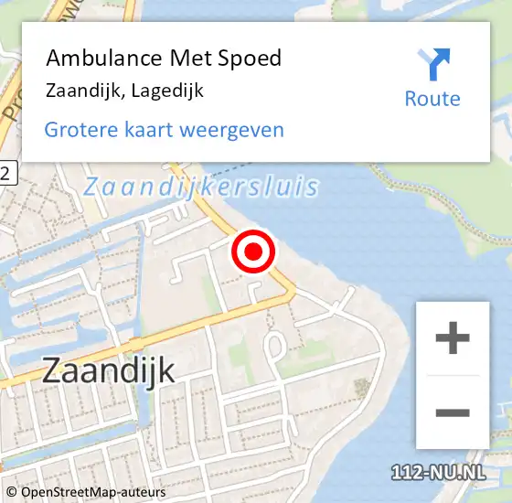 Locatie op kaart van de 112 melding: Ambulance Met Spoed Naar Zaandijk, Lagedijk op 16 mei 2021 11:52