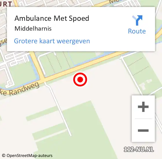 Locatie op kaart van de 112 melding: Ambulance Met Spoed Naar Middelharnis op 16 mei 2021 11:55