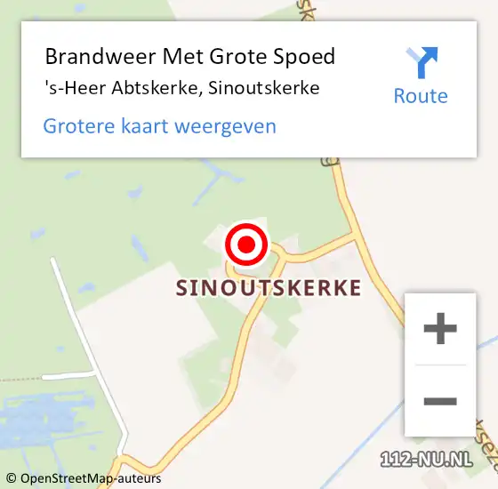 Locatie op kaart van de 112 melding: Brandweer Met Grote Spoed Naar 's-Heer Abtskerke, Sinoutskerke op 16 mei 2021 13:10