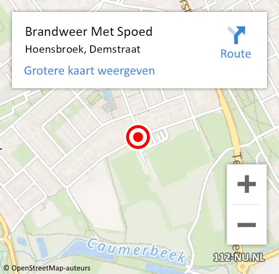 Locatie op kaart van de 112 melding: Brandweer Met Spoed Naar Hoensbroek, Demstraat op 16 mei 2021 20:29