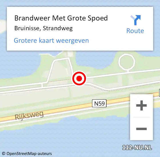 Locatie op kaart van de 112 melding: Brandweer Met Grote Spoed Naar Bruinisse, Strandweg op 16 mei 2021 20:32