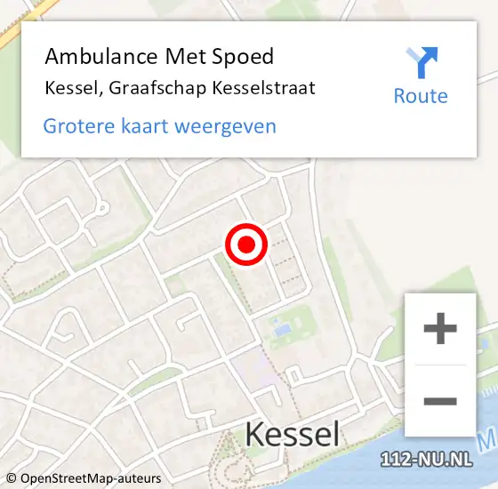 Locatie op kaart van de 112 melding: Ambulance Met Spoed Naar Kessel, Graafschap Kesselstraat op 10 juni 2014 15:42