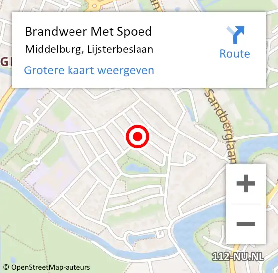 Locatie op kaart van de 112 melding: Brandweer Met Spoed Naar Middelburg, Lijsterbeslaan op 16 mei 2021 22:25