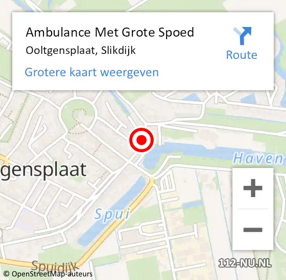 Locatie op kaart van de 112 melding: Ambulance Met Grote Spoed Naar Ooltgensplaat, Slikdijk op 16 mei 2021 23:36