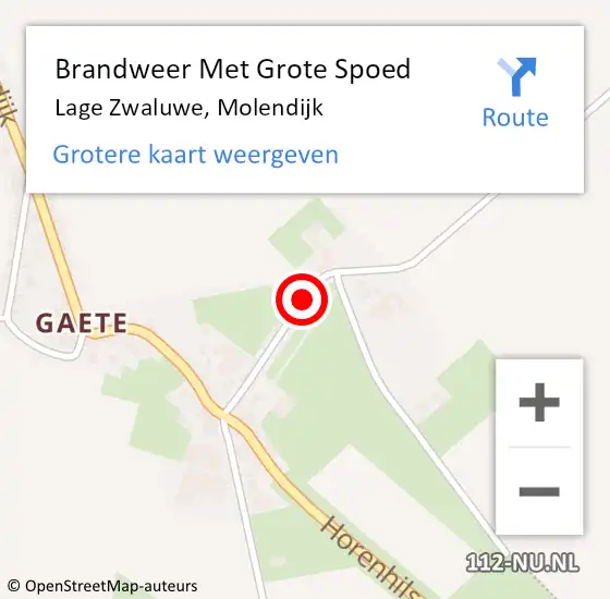 Locatie op kaart van de 112 melding: Brandweer Met Grote Spoed Naar Lage Zwaluwe, Molendijk op 17 mei 2021 08:38