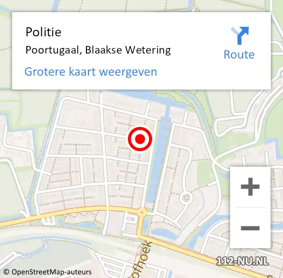 Locatie op kaart van de 112 melding: Politie Poortugaal, Blaakse Wetering op 10 juni 2014 16:15