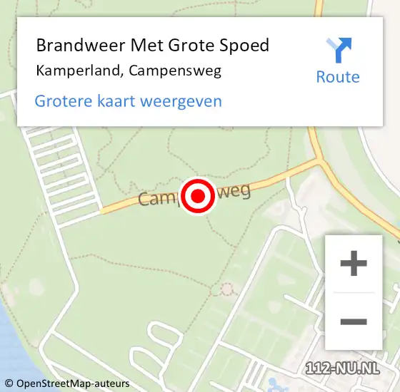 Locatie op kaart van de 112 melding: Brandweer Met Grote Spoed Naar Kamperland, Campensweg op 17 mei 2021 13:13