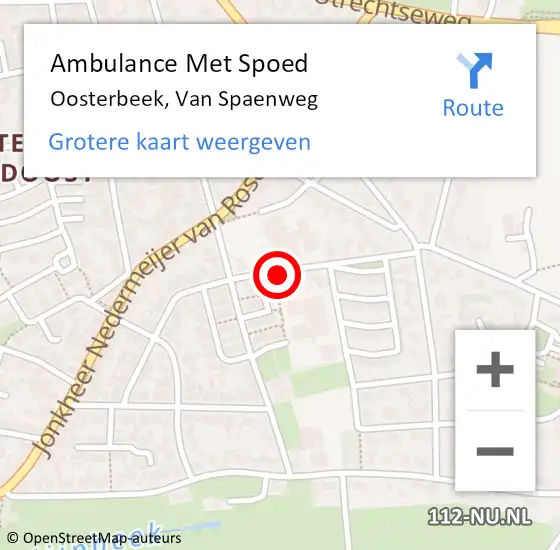 Locatie op kaart van de 112 melding: Ambulance Met Spoed Naar Oosterbeek, Van Spaenweg op 17 mei 2021 13:47