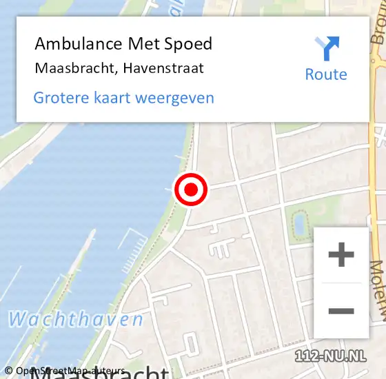 Locatie op kaart van de 112 melding: Ambulance Met Spoed Naar Maasbracht, Havenstraat op 17 mei 2021 15:06