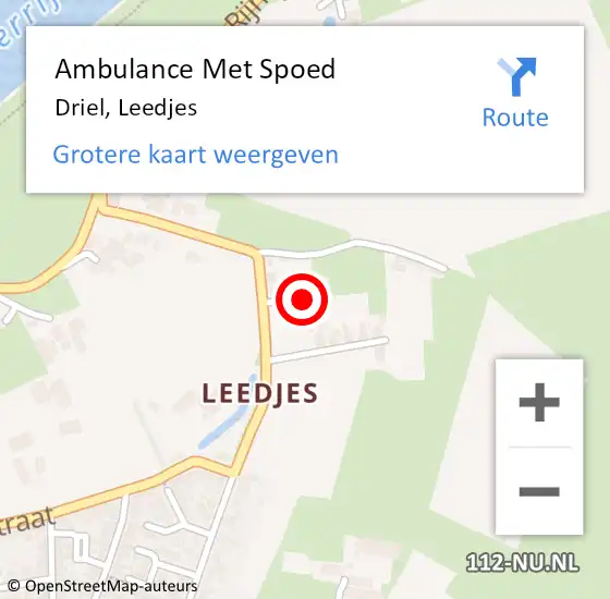 Locatie op kaart van de 112 melding: Ambulance Met Spoed Naar Driel, Leedjes op 17 mei 2021 16:08