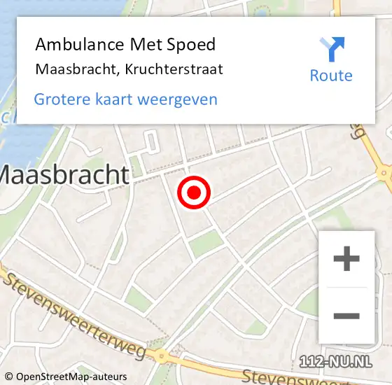 Locatie op kaart van de 112 melding: Ambulance Met Spoed Naar Maasbracht, Kruchterstraat op 17 mei 2021 17:02