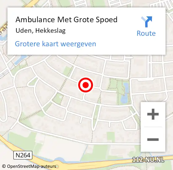 Locatie op kaart van de 112 melding: Ambulance Met Grote Spoed Naar Uden, Hekkeslag op 17 mei 2021 17:24