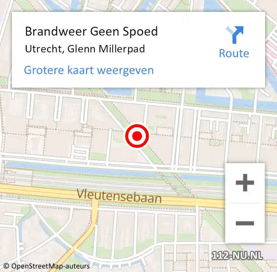 Locatie op kaart van de 112 melding: Brandweer Geen Spoed Naar Utrecht, Glenn Millerpad op 17 mei 2021 20:43