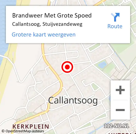 Locatie op kaart van de 112 melding: Brandweer Met Grote Spoed Naar Callantsoog, Stuijvezandeweg op 17 mei 2021 21:47