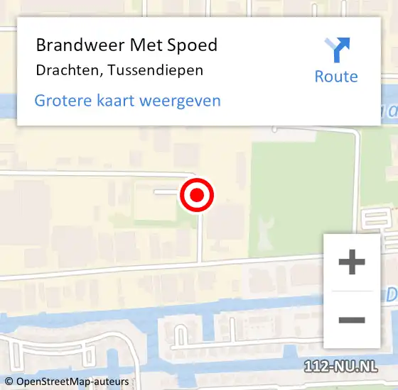 Locatie op kaart van de 112 melding: Brandweer Met Spoed Naar Drachten, Tussendiepen op 18 mei 2021 09:24