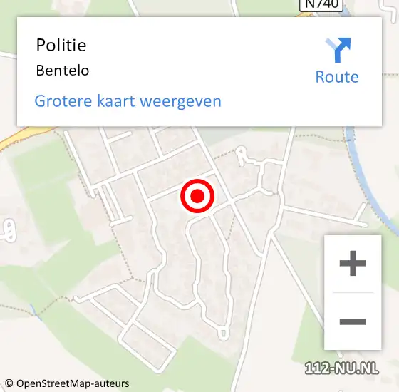 Locatie op kaart van de 112 melding: Politie Bentelo op 18 mei 2021 09:44