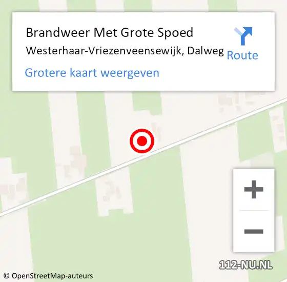 Locatie op kaart van de 112 melding: Brandweer Met Grote Spoed Naar Westerhaar-Vriezenveensewijk, Dalweg op 10 juni 2014 17:53