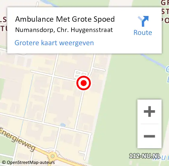 Locatie op kaart van de 112 melding: Ambulance Met Grote Spoed Naar Numansdorp, Chr. Huygensstraat op 18 mei 2021 11:48